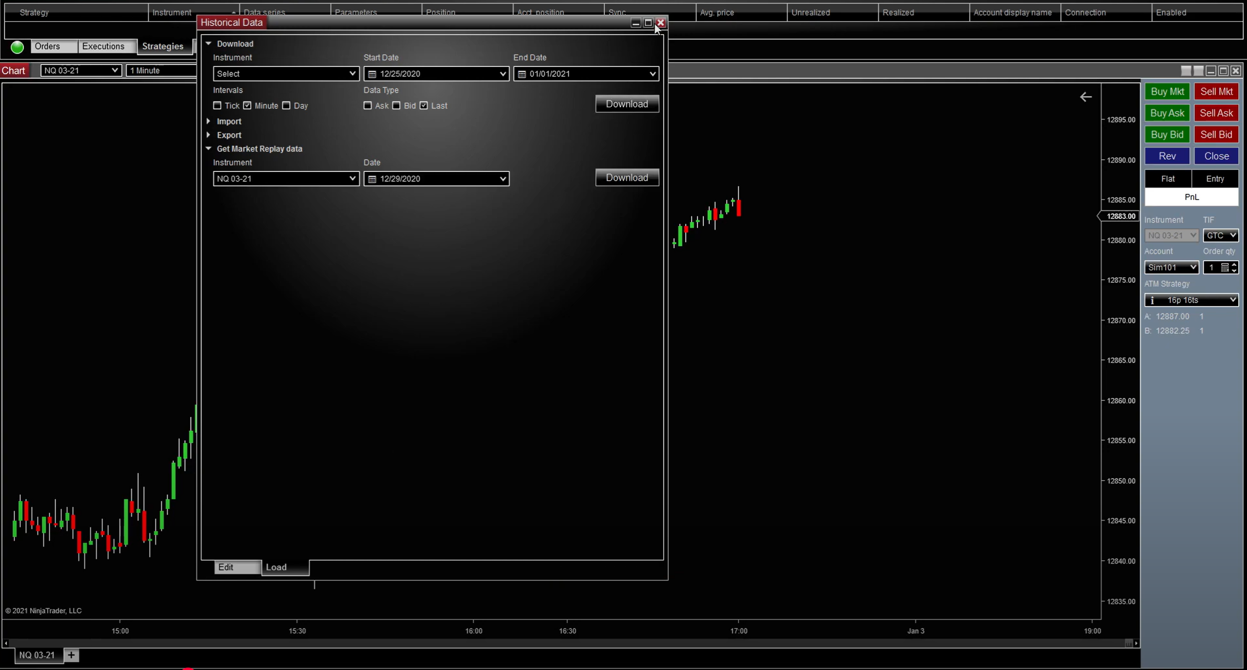 NinjaTrader Erfahrungen, Features & Kosten (2026) die market replay funktion vom ninjatrader