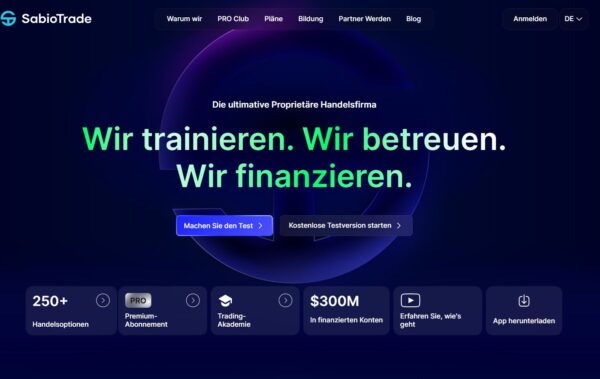 SabioTrade ist ein noch recht junger Prop-Trading-Anbieter aus Dubai, der bereits mehr als 300 Millionen US-Dollar an Fremdkapital bereitsgestellt hat