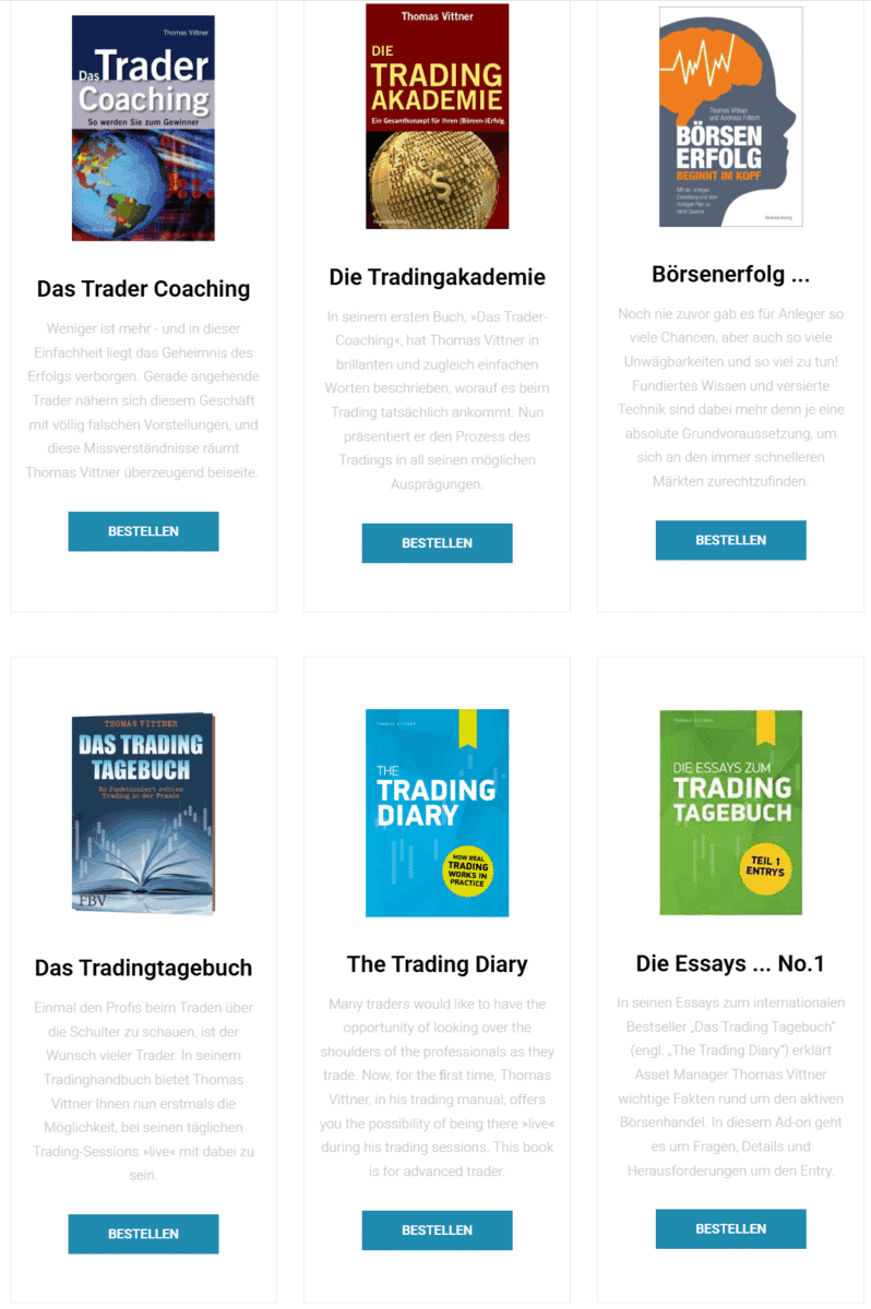die fachbücher von thomas vittner auf der webseite präsentiert