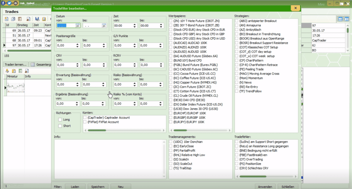 umfassende features und optionen mit Dc trade control expert