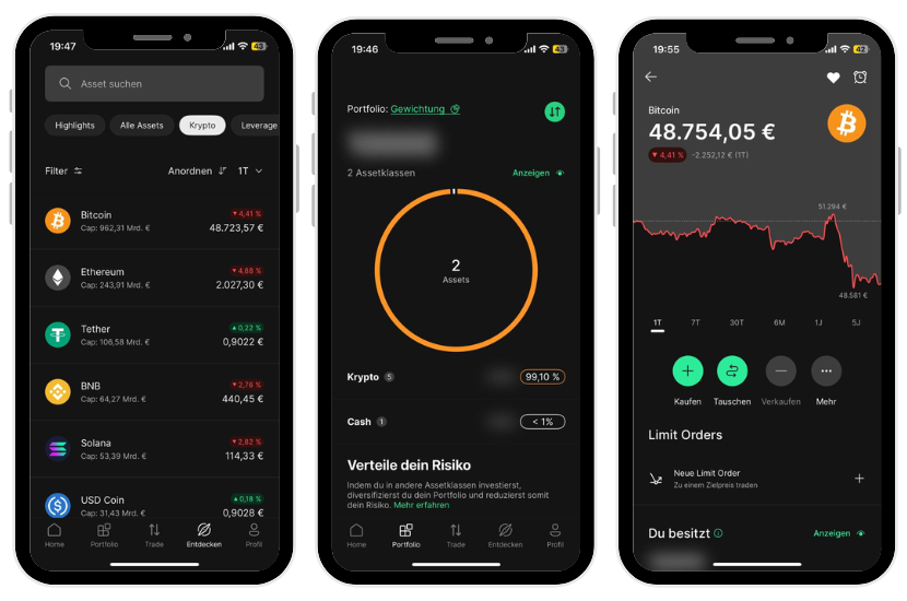 Die Bitpanda App ist einsteigerfreundlich aufgebaut und einfach zu handhaben
