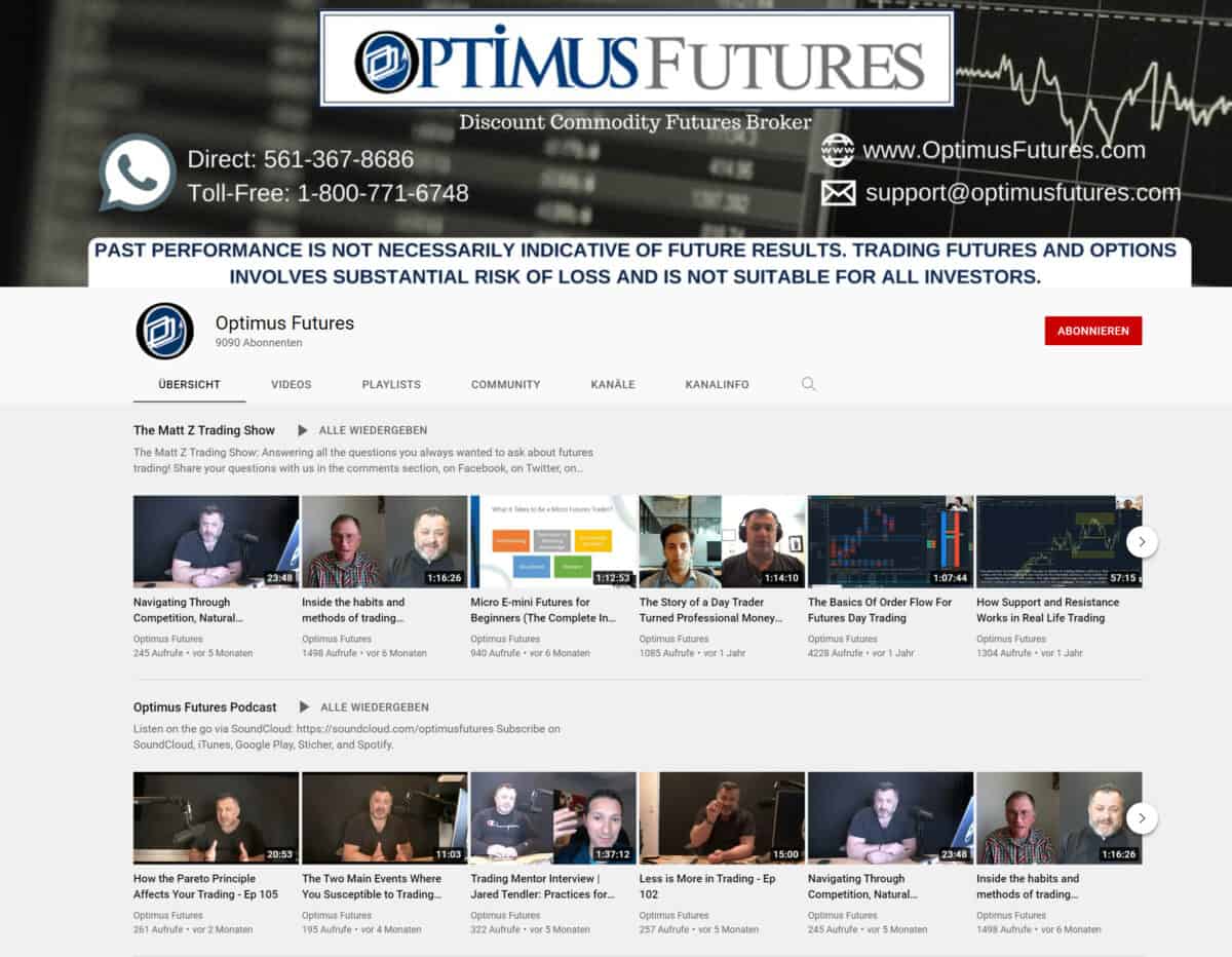 Optimus Futures Erfahrungen – und alles Wichtige über diesen Online-Broker (2026) Ausbildungsbereich von Optimus Futures