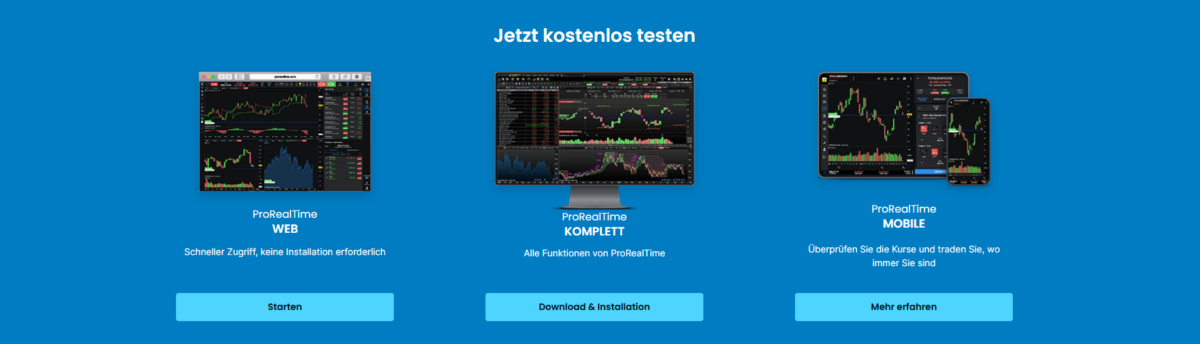 ProRealTime Börsensoftware – Angebot, Erfahrungen & Kosten (2026) die angebotenen plattformen von prorealtime für web, komplett und mobile