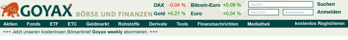 Goyax Übersicht Screenshot