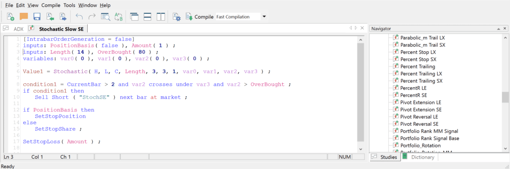 MultiCharts Software - Test und Erfahrungen (2026) Der PowerLanguage Editor mit dessen Hilfe Strategien einfach und unkompliziert erstellt werden können.