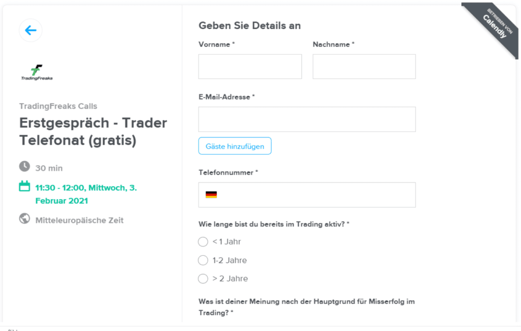 Die Daytrading Ausbildung der TradingFreaks: Angebote, Erfahrungen, Kosten, Seriosität (2026) TradingFreaks kostenloses Telefongespräch