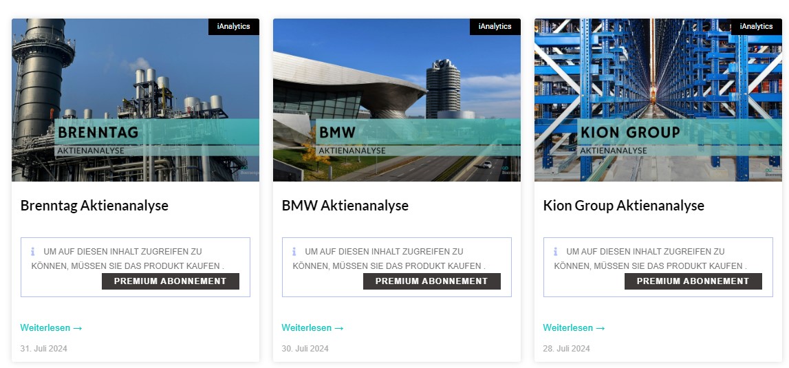 Boersenpaar – der Premium Service und die KI „Quily“ im Test (2026) Um auf die iAnalytics Analysen bei Boersenpaar zugreifen zu können, ist eine Premium Mitgliedschaft erforderlich
