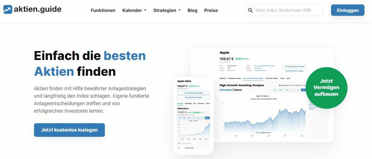 aktien.guide im Test (2026) – Erfahrungen mit dem Aktien Screener aktien.guide im test startseite im ueberblick