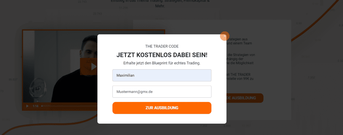 Volume Trader – Die Trading Akademie von Marcus Schulz (2026) anmeldung fuer the trader code bei Volume Trader Webseite