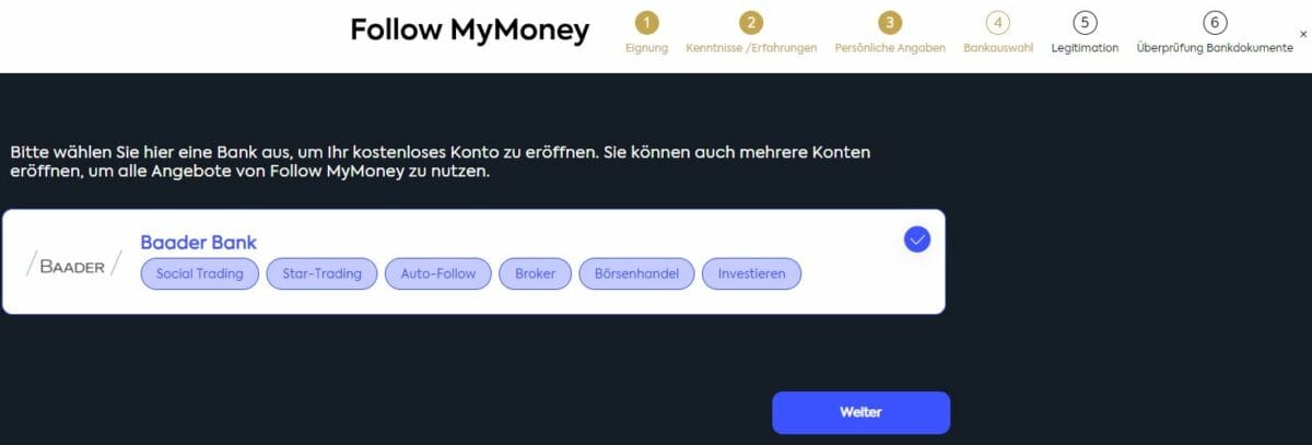 Follow MyMoney Erfahrungen - MyTrader (2026) bankauswahl bei followmymoney baader bank einzige wahl