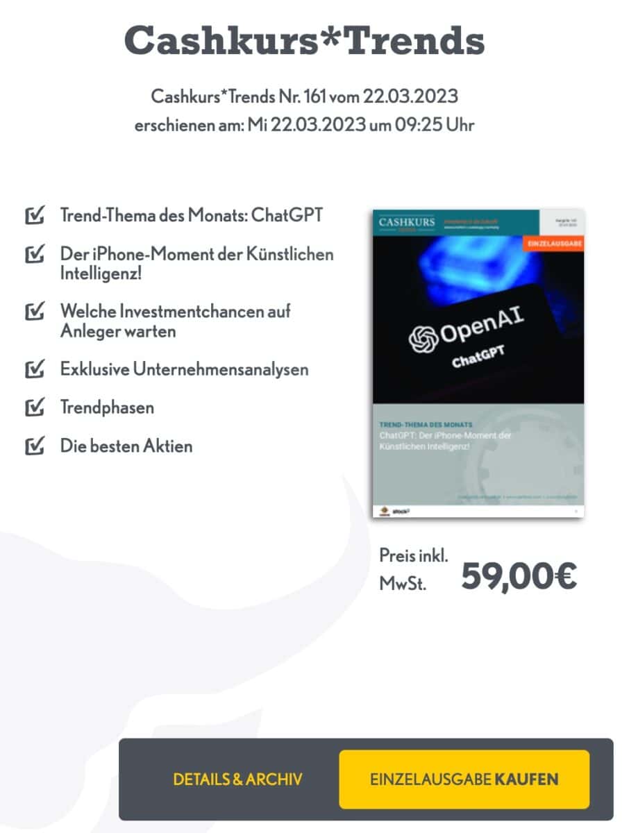 cashkurs trends einzelausgabe boersenkiosk