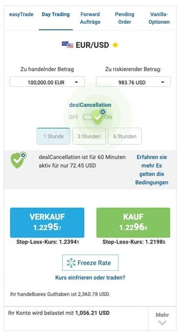easyMarkets im Fokus, wie gut ist dieser Online-Broker? Erfahrungen, Kosten, Seriosität (2026) dealcancellation easymarkets risiko tool
