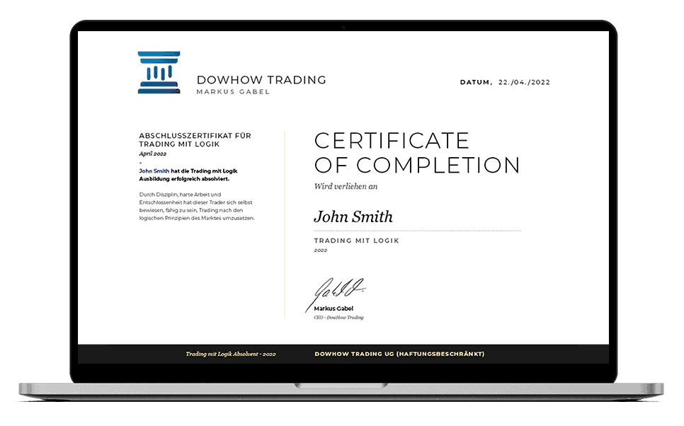 DowHow Trading Erfahrungen - Markus Gabel (2026) DowHow Trading Abschluss Zertifikat