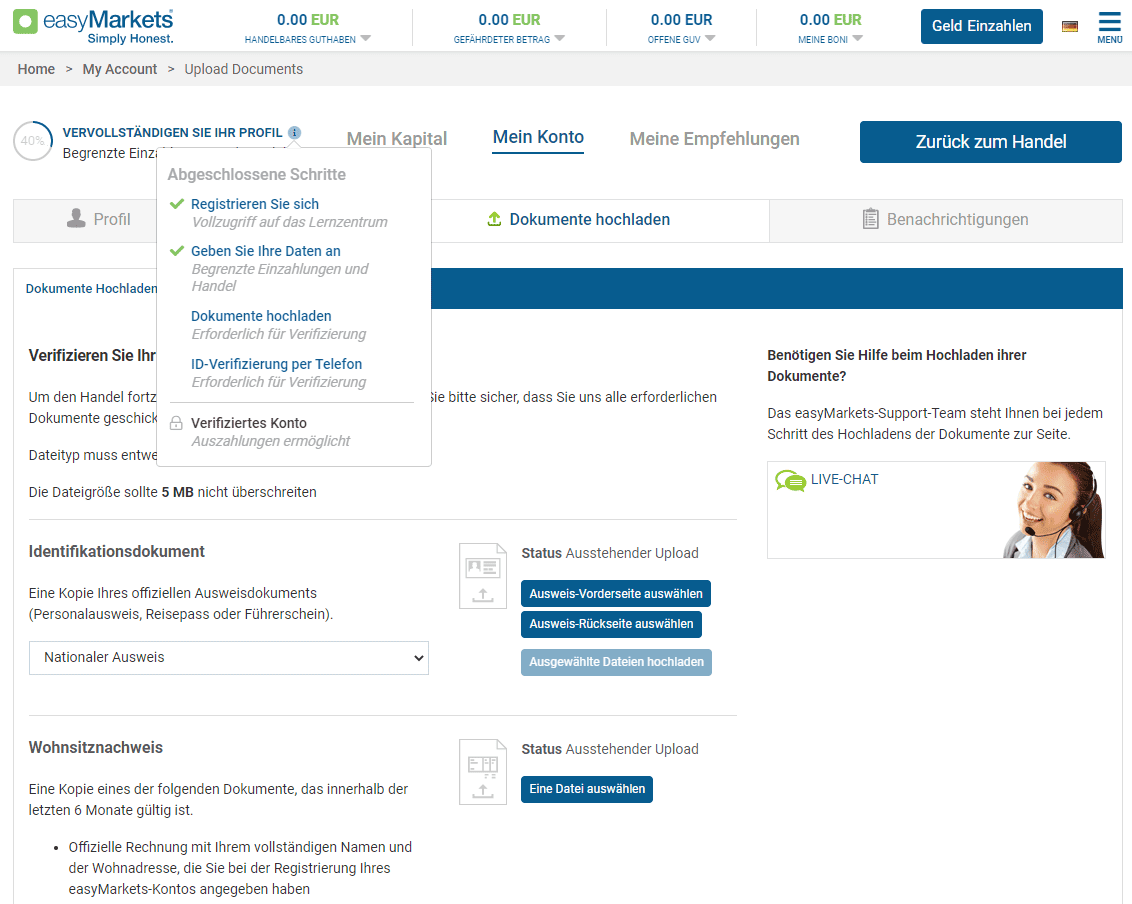 easyMarkets im Fokus, wie gut ist dieser Online-Broker? Erfahrungen, Kosten, Seriosität (2026) easymarkets anmeldung mit kontoeroeffnung 1