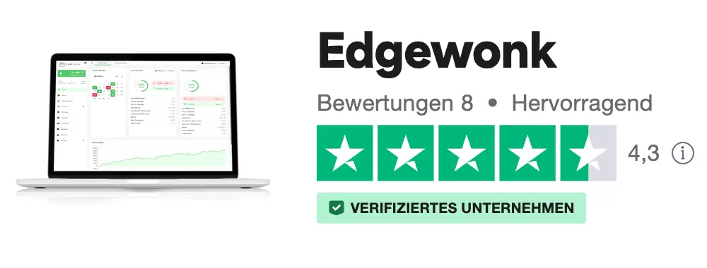 Das Bild zeigt die Bewertungen von Edgewonk auf Trustpilot.
