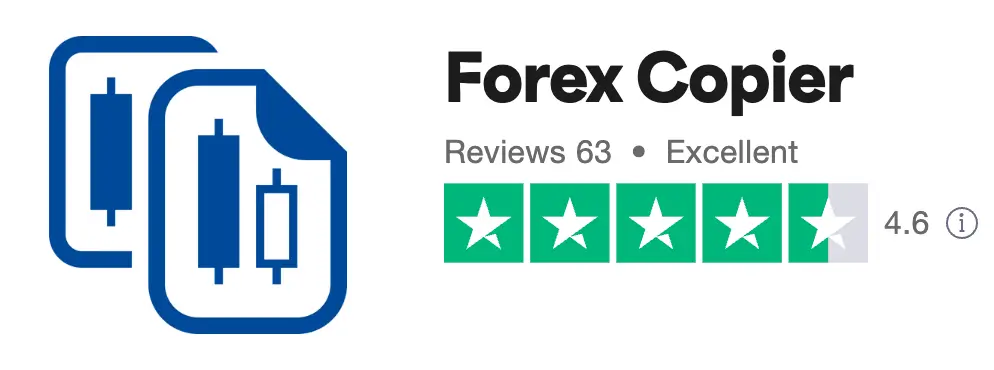 Das Bild zeigt die Bewertungen von Forex Copier auf Trustpilot.