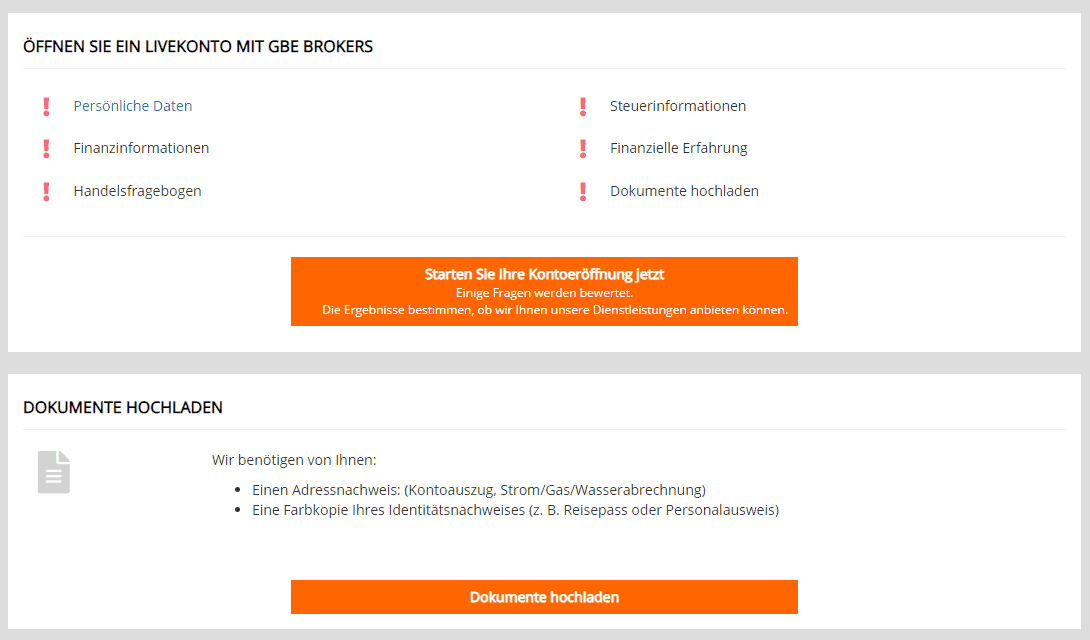 GBE brokers, der beliebte Online Broker im Fokus: Erfahrungen, Kosten, Seriosität, Test (2026) gbe brokers Registrierung mit persönlichen Daten und Dokumenten