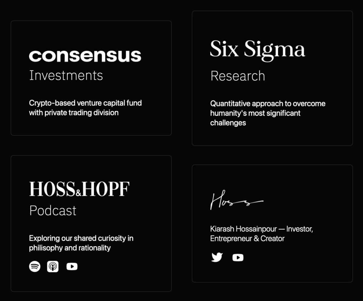 Wer ist der Krypto-Influencer Hoss und was macht ihn so erfolgreich? hoss projekte Consensus, Six sigma, Hoss & hopf