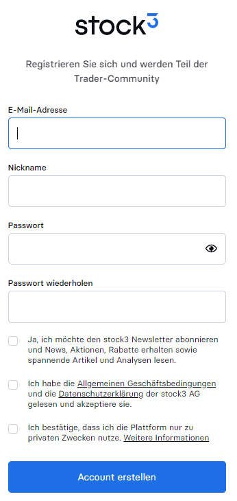 stock3 kontoerstellung